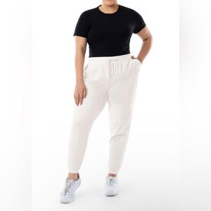 TERRA & SKY Womens Sweat Pants Size 4X 28W-30W Off White Side Pockets New